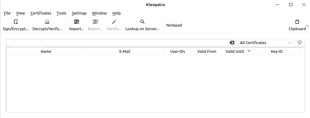 Kleopatra PGP Software
