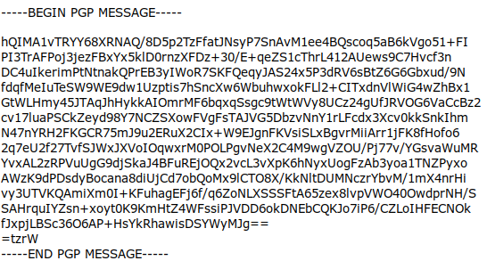 PGP Encrypted Message